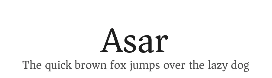 Asar by Sorkin Type — Serif Font