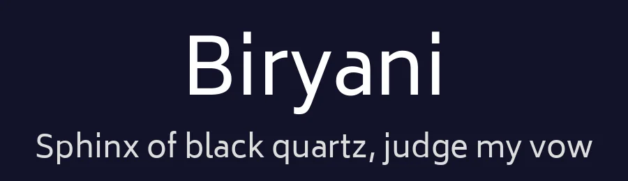 Biryani by Dan Reynolds, Mathieu Réguer — Sans Serif Font — thumbnail 2