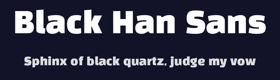 Black Han Sans by Zess Type — Sans Serif Font — thumbnail 2