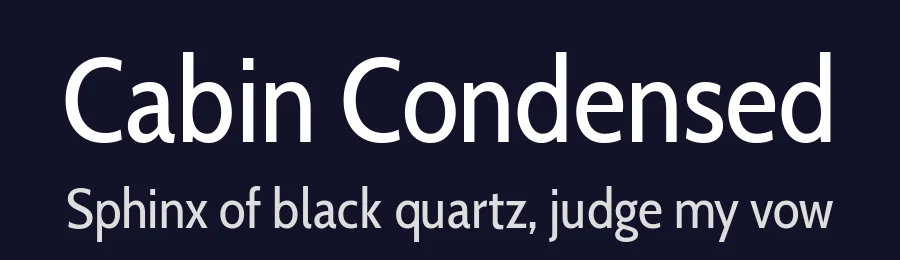 Cabin Condensed by Impallari Type — Sans Serif Font — thumbnail 2
