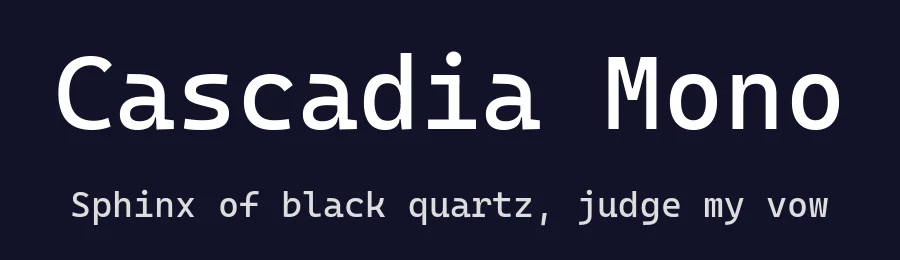 Cascadia Mono by Aaron Bell, Mohamad Dakak, Viktoriya Grabowska, Liron Lavi Turkenich — Sans Serif Font — thumbnail 2