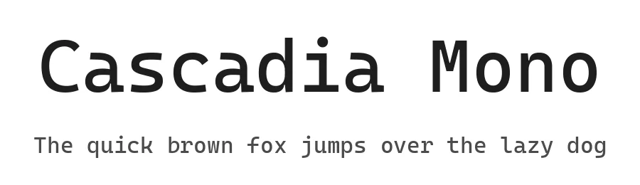 Cascadia Mono by Aaron Bell, Mohamad Dakak, Viktoriya Grabowska, Liron Lavi Turkenich — Sans Serif Font