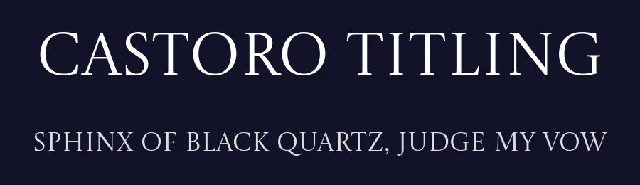 Castoro Titling by Tiro Typeworks, John Hudson — Serif Font — thumbnail 2