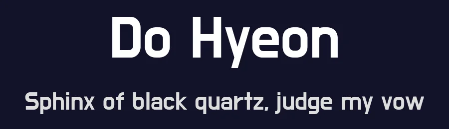 Do Hyeon by Woowahan Brothers — Sans Serif Font — thumbnail 2