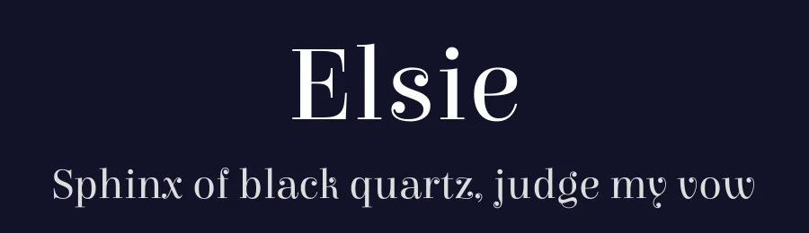 Elsie by Alejandro Inler — Display Font — thumbnail 2