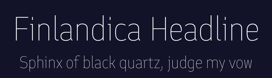 Finlandica Headline by Helsinki Type Studio, Niklas Ekholm, Juho Hiilivirta, Jaakko Suomalainen — Sans Serif Font — thumbnail 2