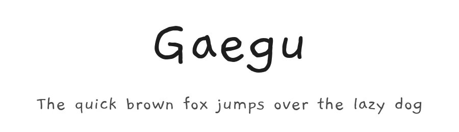 Gaegu by JIKJI SOFT — Script Handwritten Font