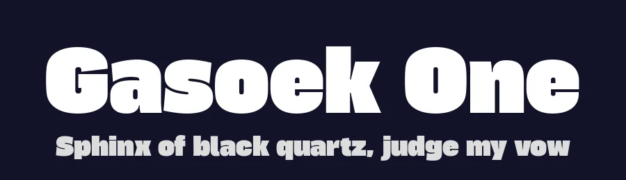 Gasoek One by Jiashuo Zhang, JAMO — Sans Serif Font — thumbnail 2