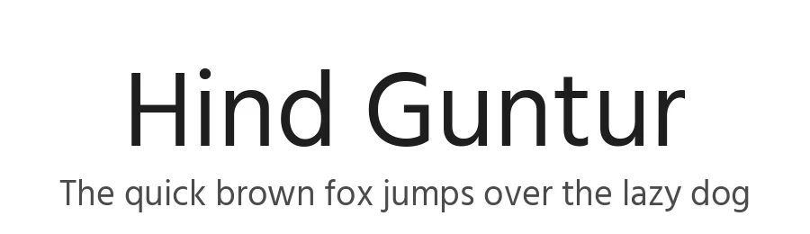 Hind Guntur by Indian Type Foundry β Sans Serif Font