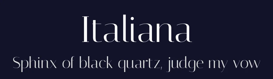 Italiana by Santiago Orozco — Sans Serif Font — thumbnail 2