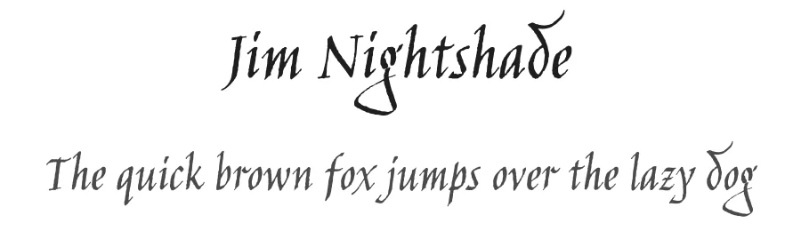 Jim Nightshade by Astigmatic — Script Handwritten Font
