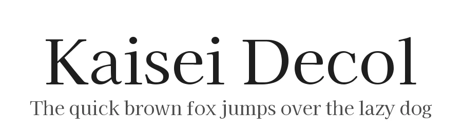 Kaisei Decol by Font-Kai — Serif Font