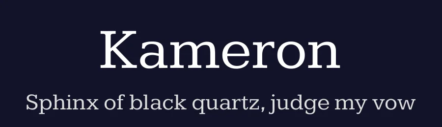 Kameron by Vernon Adams — Serif Font — thumbnail 2
