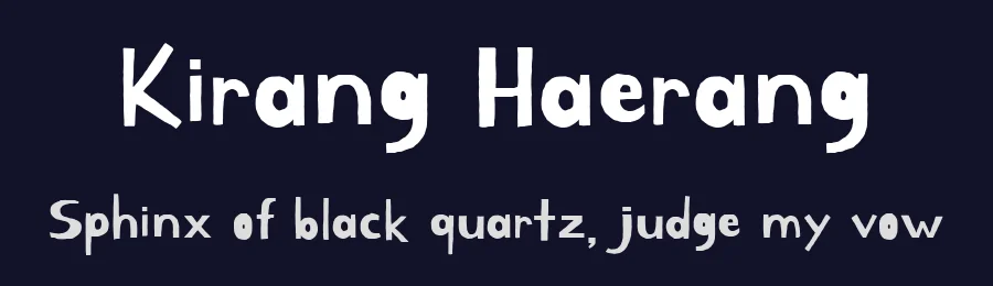 Kirang Haerang by Woowahan Brothers — Display Font — thumbnail 2