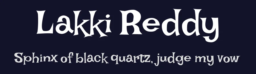 Lakki Reddy by Appaji Ambarisha Darbha — Script Handwritten Font — thumbnail 2