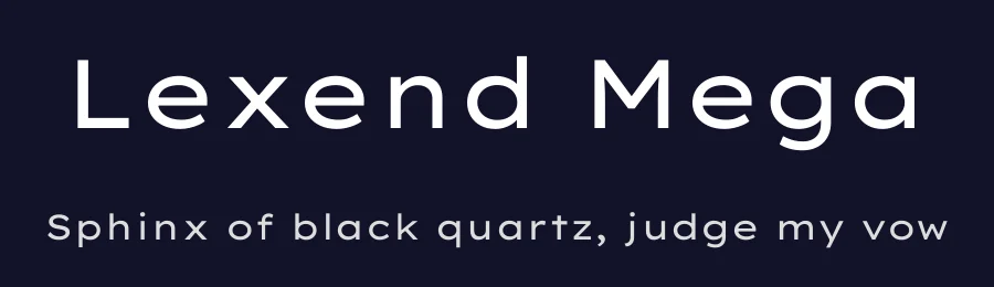 Lexend Mega by Bonnie Shaver-Troup, Thomas Jockin, Santiago Orozco, Héctor Gómez, Superunion — Sans Serif Font — thumbnail 2