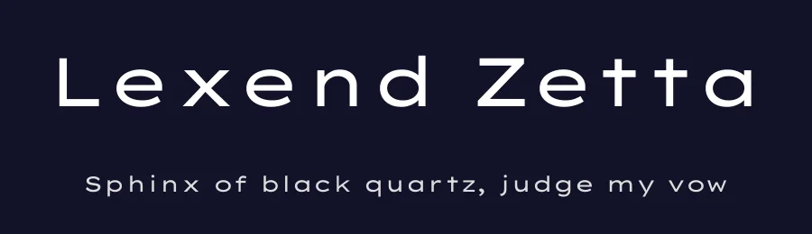 Lexend Zetta by Bonnie Shaver-Troup, Thomas Jockin, Santiago Orozco, Héctor Gómez, Superunion — Sans Serif Font — thumbnail 2
