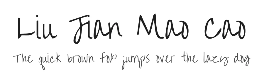 Liu Jian Mao Cao by Liu Zhengjiang, Kimberly Geswein, ZhongQi — Script Handwritten Font