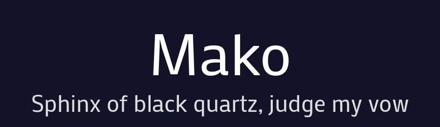 Mako by Vernon Adams — Sans Serif Font — thumbnail 2
