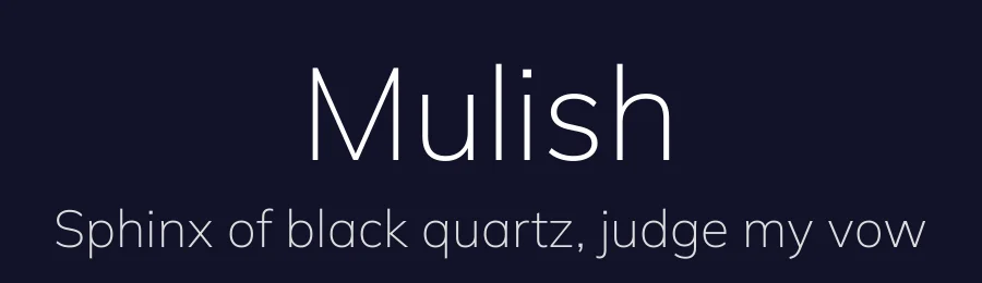 Mulish by Vernon Adams, Cyreal, Jacques Le Bailly — Sans Serif Font — thumbnail 2