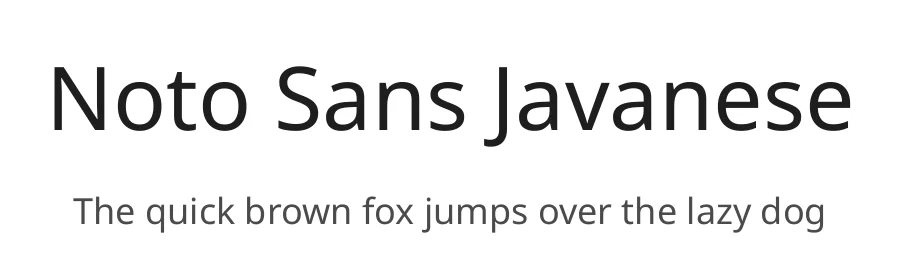 Noto Sans Javanese by Google — Sans Serif Font