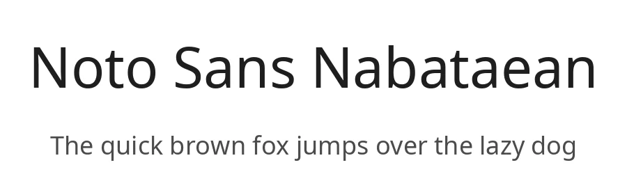 Noto Sans Nabataean by Google — Sans Serif Font