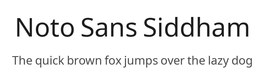 Noto Sans Siddham by Google — Sans Serif Font