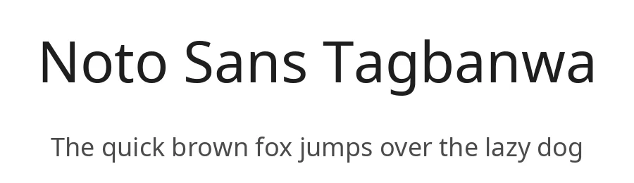 Noto Sans Tagbanwa by Google — Sans Serif Font