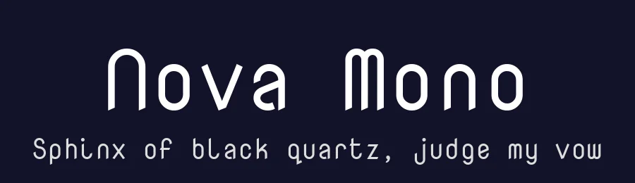 Nova Mono by Wojciech Kalinowski — Monospace Font — thumbnail 2