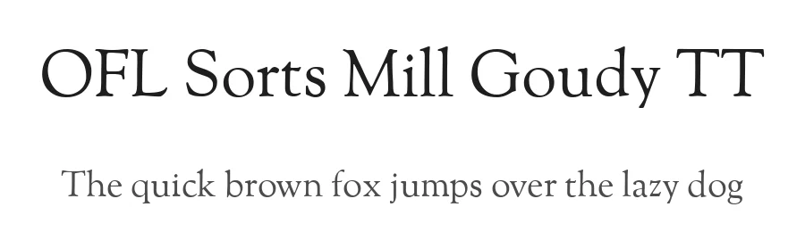 OFL Sorts Mill Goudy TT by Barry Schwartz β Serif Font