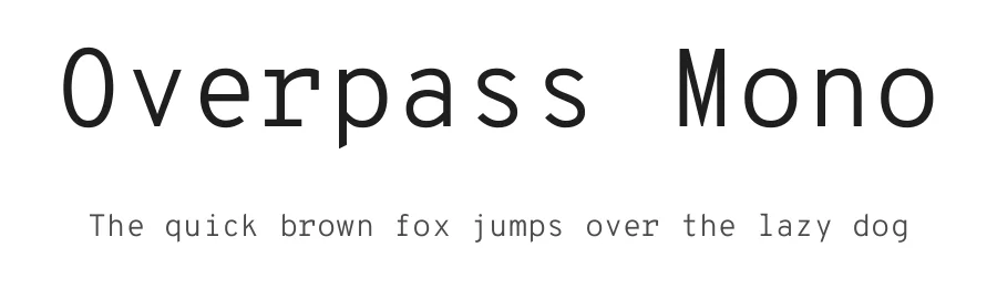 Overpass Mono by Delve Withrington, Dave Bailey, Thomas Jockin — Monospace Font