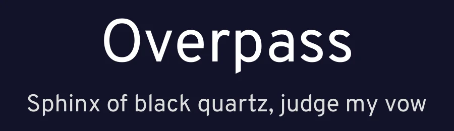 Overpass by Delve Withrington, Dave Bailey, Thomas Jockin — Sans Serif Font — thumbnail 2
