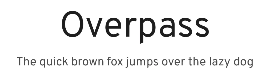 Overpass by Delve Withrington, Dave Bailey, Thomas Jockin — Sans Serif Font