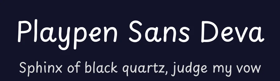 Playpen Sans Deva by TypeTogether, Pooja Saxena, Gunjan Panchal, Laura Meseguer, Veronika Burian, José Scaglione — Script Handwritten Font — thumbnail 2