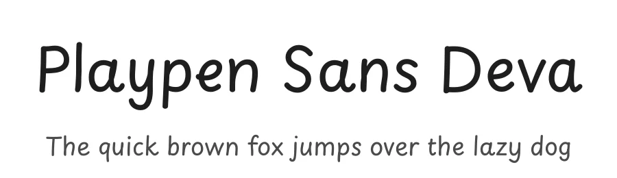 Playpen Sans Deva by TypeTogether, Pooja Saxena, Gunjan Panchal, Laura Meseguer, Veronika Burian, José Scaglione — Script Handwritten Font