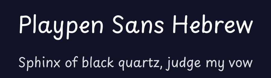 Playpen Sans Hebrew by TypeTogether, Tom Grace, Laura Meseguer, Veronika Burian, José Scaglione — Script Handwritten Font — thumbnail 2