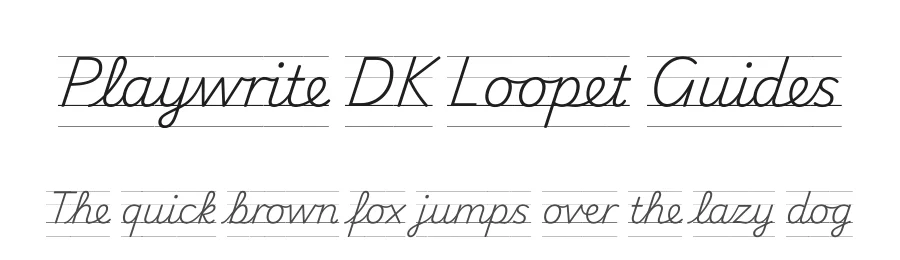 Playwrite DK Loopet Guides by TypeTogether, Veronika Burian, José Scaglione — Script Handwritten Font