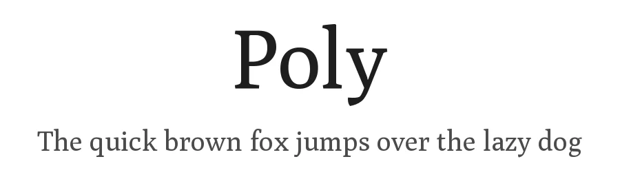 Poly by Nicolás Silva — Serif Font