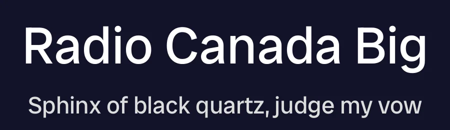 Radio Canada Big by Étienne Aubert Bonn — Sans Serif Font — thumbnail 2