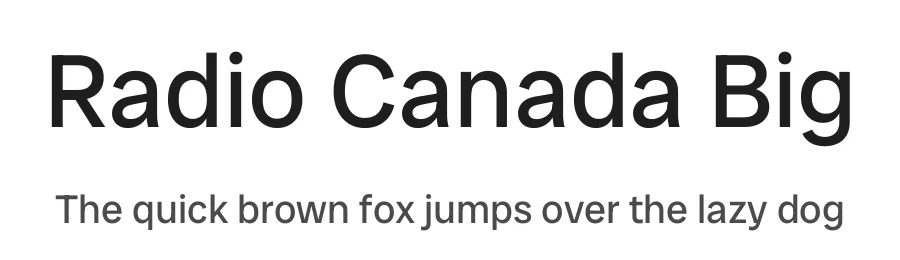 Radio Canada Big by Étienne Aubert Bonn — Sans Serif Font