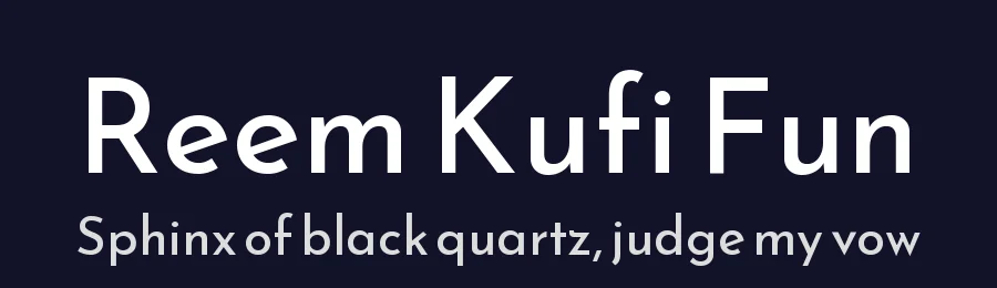 Reem Kufi Fun by Khaled Hosny, Santiago Orozco — Sans Serif Font — thumbnail 2
