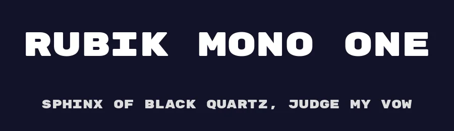 Rubik Mono One by Hubert and Fischer — Sans Serif Font — thumbnail 2