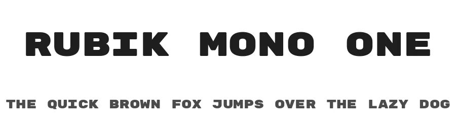Rubik Mono One by Hubert and Fischer — Sans Serif Font