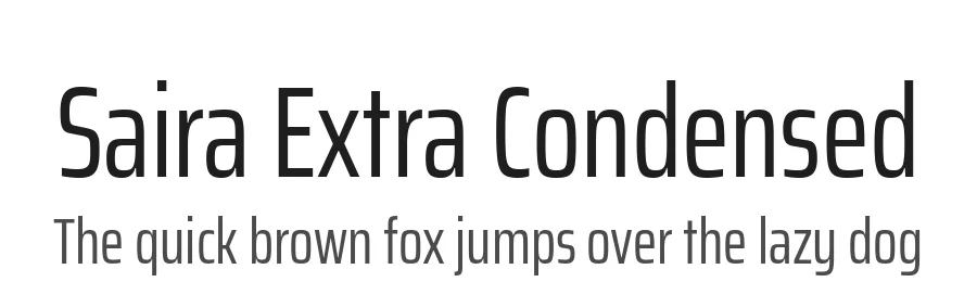 Saira Extra Condensed by Omnibus-Type — Sans Serif Font