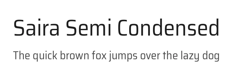 Saira Semi Condensed by Omnibus-Type — Sans Serif Font