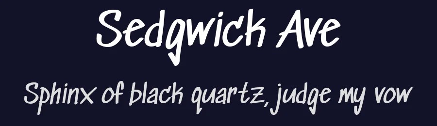 Sedgwick Ave by Pedro Vergani, Kevin Burke — Script Handwritten Font — thumbnail 2