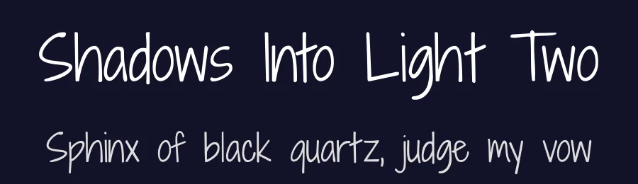 Shadows Into Light Two by Kimberly Geswein — Script Handwritten Font — thumbnail 2