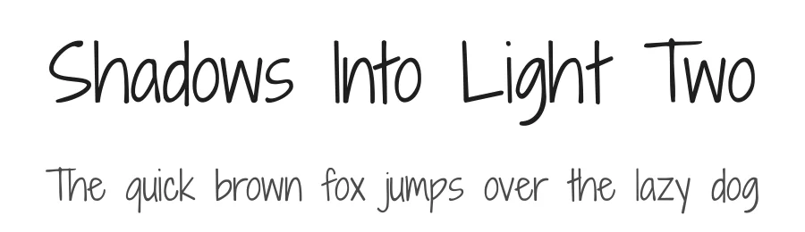Shadows Into Light Two by Kimberly Geswein — Script Handwritten Font