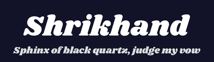 Shrikhand by Jonny Pinhorn — Display Font — thumbnail 2