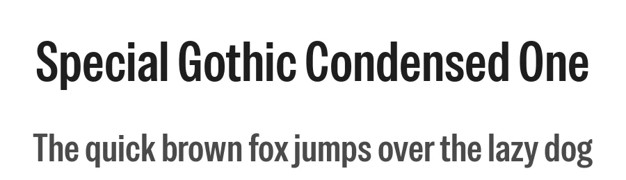 Special Gothic Condensed One by Alistair McCready — Sans Serif Font